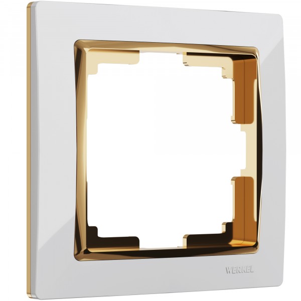 Рамка на 1 пост Werkel WL03-Frame-01-white-GD Snabb (белый/золото) - купить в Твери