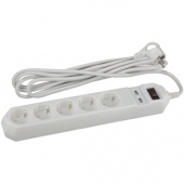 USF-5es-1.5m-USB-W Сетевой фильтр ЭРА (белый) с заземл, 3x0,75мм2, с выкл, 5гн+2USB, 1.5м - купить в Твери