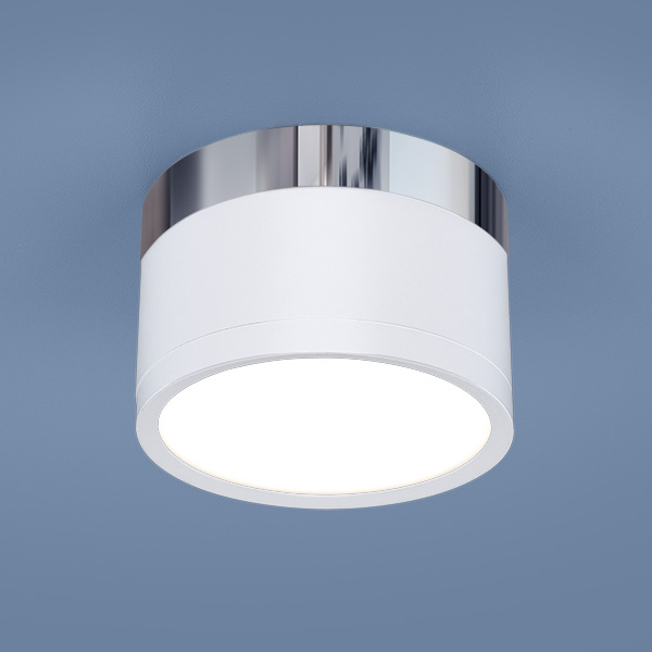 Накладной потолочный светодиодный светильник DLR029 10W 4200K белый матовый/хром с гарантией 