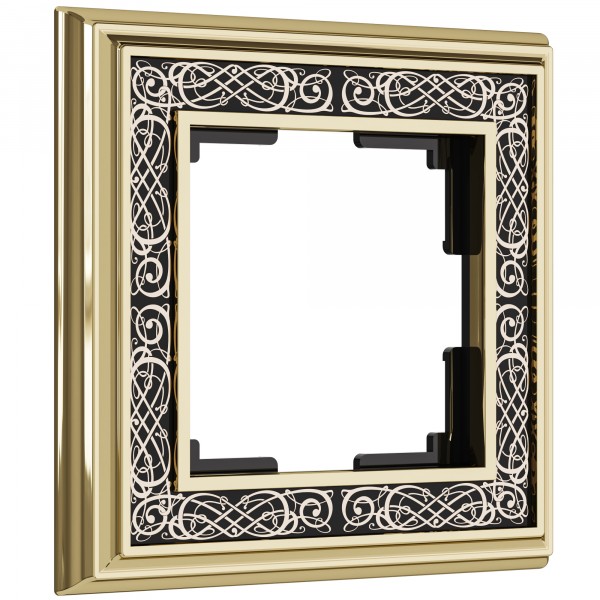 Рамка на 1 пост WL77-Frame-01 Palacio Gracia (золото/черный) - купить в Твери